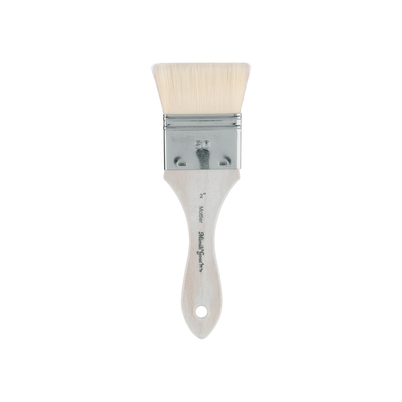 Mimik Synthetic Goat Hair Mottler Paint Brush - Short Handle Flat Watercolor Brush- Soft, Absorbent, Synthetic Paint Brush for Watercolor, Oil & Acrylic- Rust-Proof Ferrule- Handmade in Germany